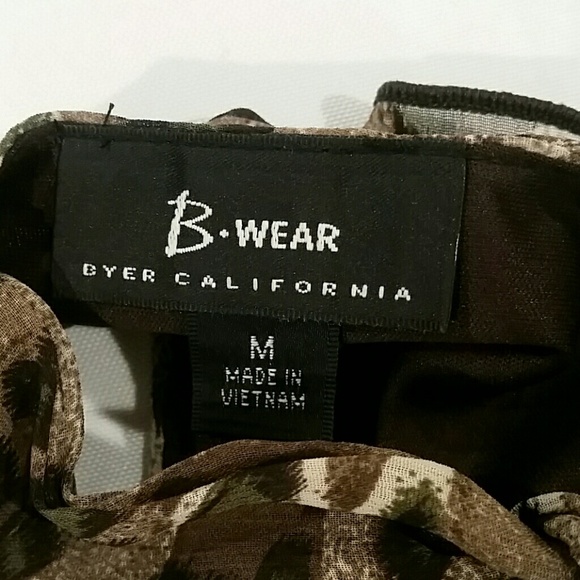 B Wear Women's Size Medium Blouse Shirt Animal Print Halter Top with Ties - Picture 7 of 8